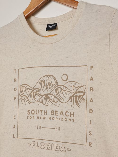 Camiseta Eco Linho Juvenil Para Menino - OFF WHITE