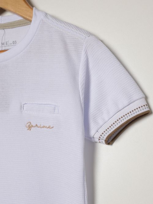 Camiseta Manga Curta Infantil Para Menino - BRANCO