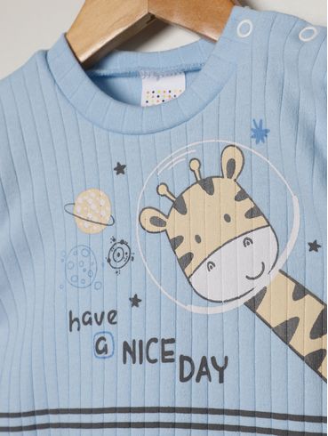 Body Suedine Infantil Para Bebê- AZUL CLARO