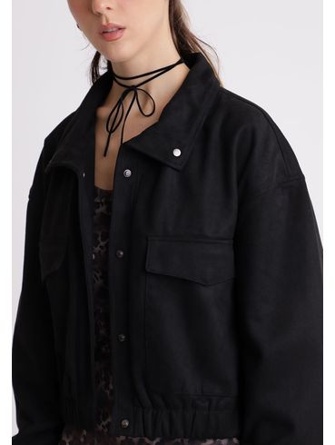 Jaqueta bomber de camurça