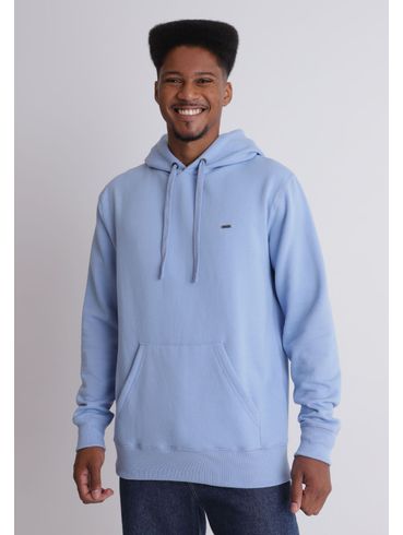 Moletom Canguru Básico Azul Claro