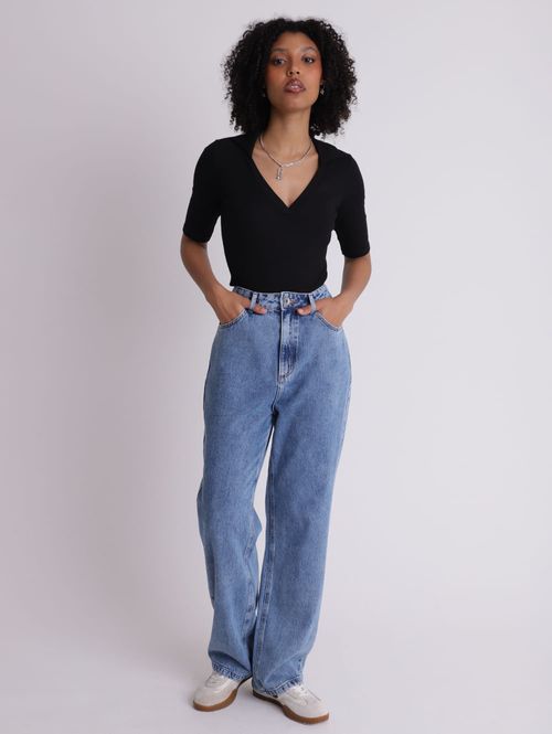 Calça jeans reta escura