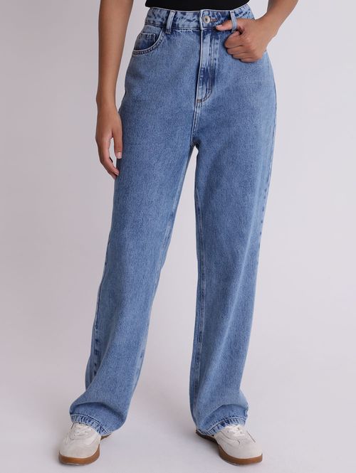 Calça jeans reta escura