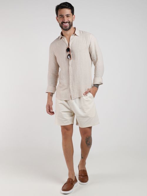 Camisa Linho Masculina BEGE