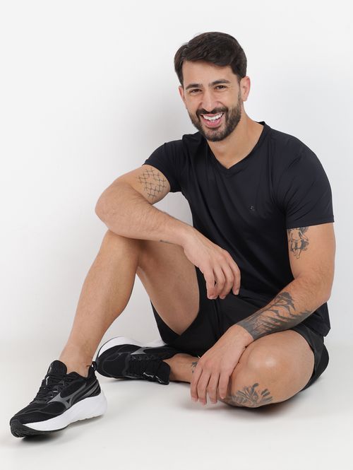 Camiseta Básica Poliamida Masculina PRETO