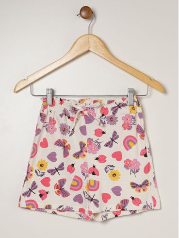 Short Malha Juvenil Para Menina - ROSA
