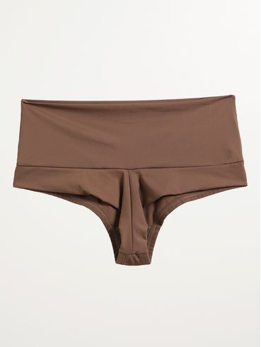 Calcinha Alta Microfibra Fio Duplo Feminina MARROM