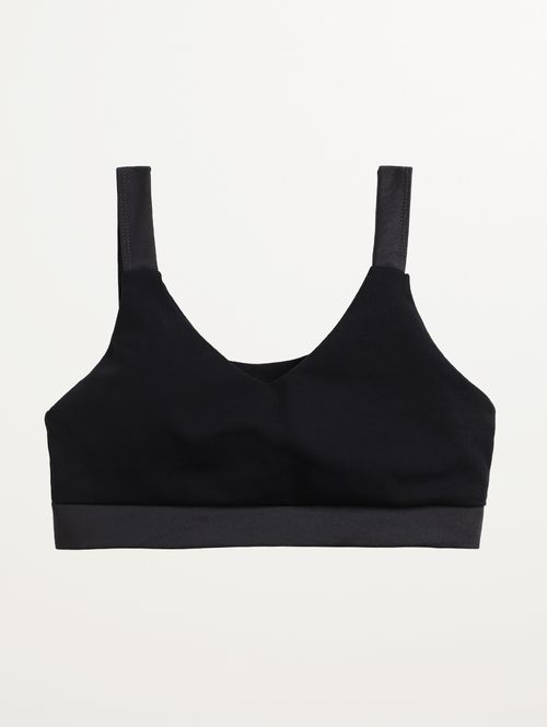 Top Fitness Poliamida Bicolor Feminino PRETO