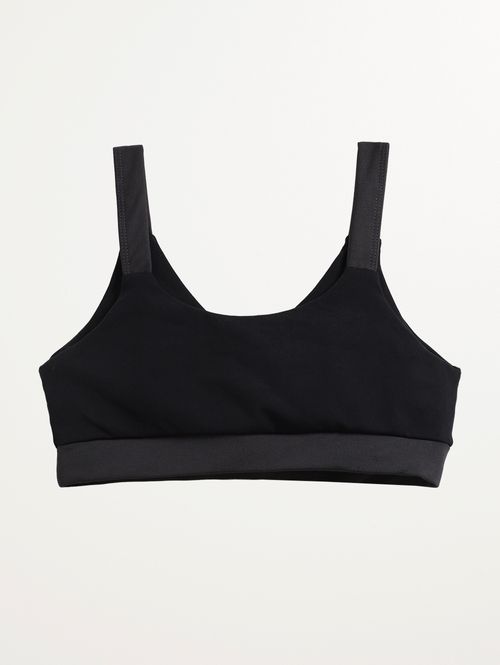 Top Fitness Poliamida Bicolor Feminino PRETO