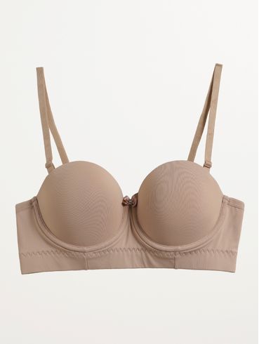 Sutiã Tomara Que Caia Com Bojo e Alça Feminino MARROM