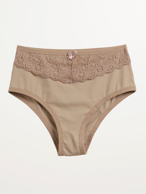 Calcinha Alta Poliamida Feminina BEGE