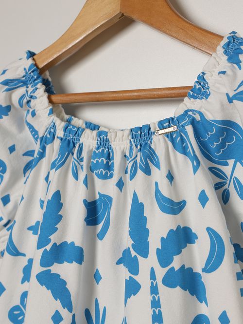 Vestido Cotton Infantil Para Menina - AZUL