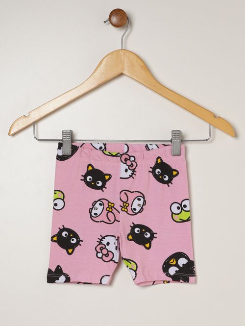 Bermuda Cotton Hello Kitty Infantil Para Menina- ROSA CLARO
