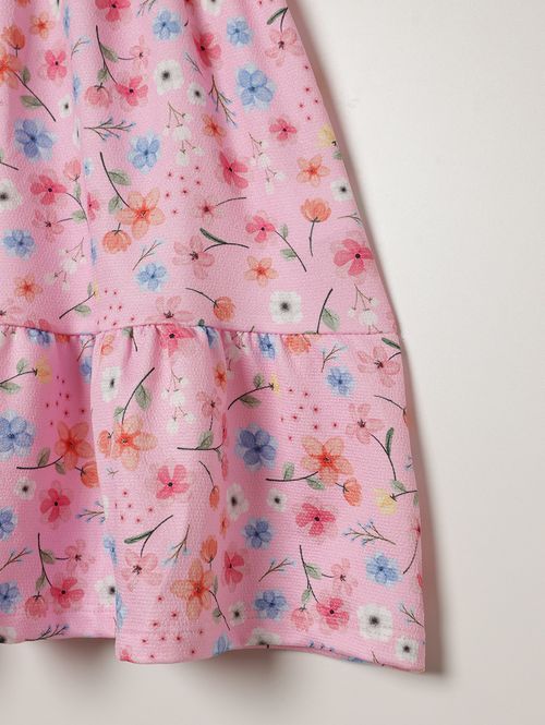 Vestido Malha Crepe Infantil Para Menina - ROSA