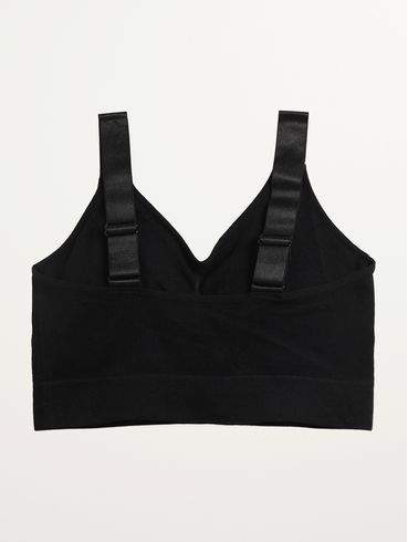 Sutiã Top Jacquard Sem Costura Plus Size Feminino PRETO