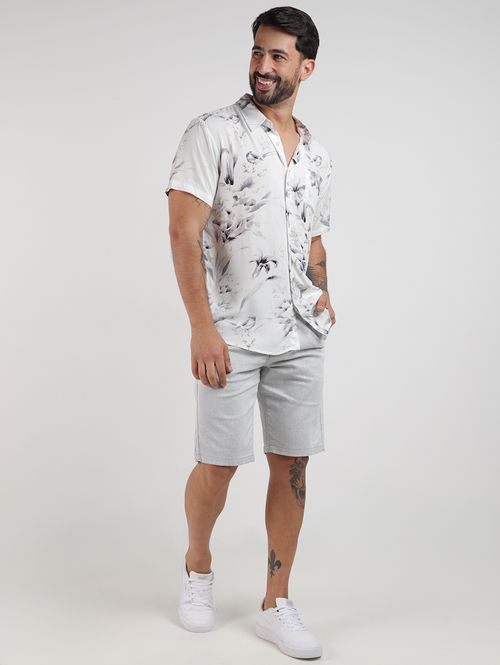 Camisa Estampada Masculina BEGE