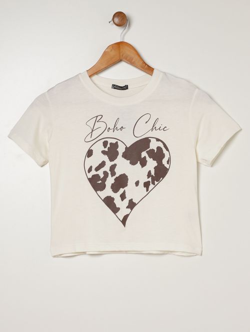 Blusa Viscolycra Juvenil Para Menina OFF WHITE