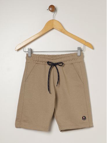Bermuda Malha Gangster Juvenil Para Menino BEGE