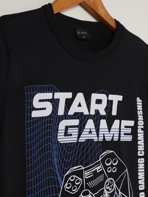 Camiseta Manga Curta Juvenil Para Menino - PRETO