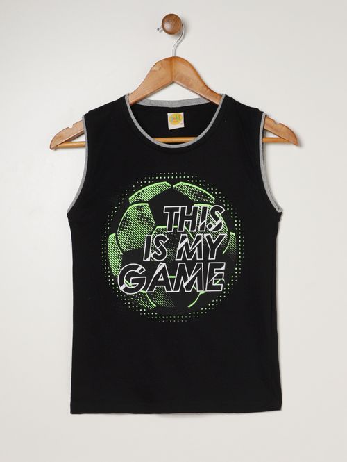 Camiseta Regata Juvenil Para Menino - PRETO