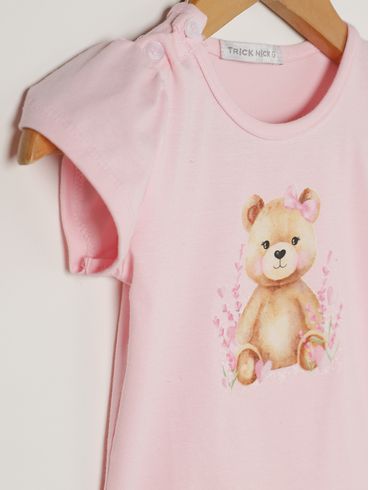 Conjunto Curto Cotton Infantil Para Bebê - ROSA CLARO