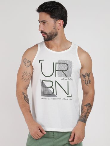 Camiseta Regata Estampada Masculina OFF WHITE