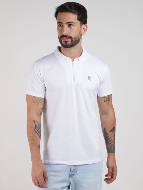 Polo Malha Manga Curta No Stress Masculina BRANCO