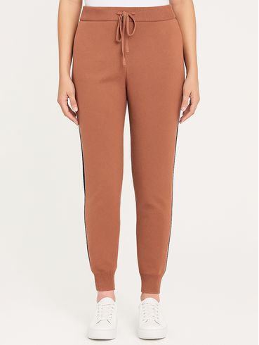 Calça Jogger Tricot Feminina Marrom