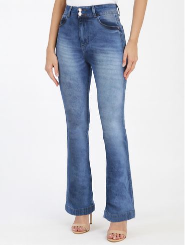 Calça Jeans Flare Feminina Azul
