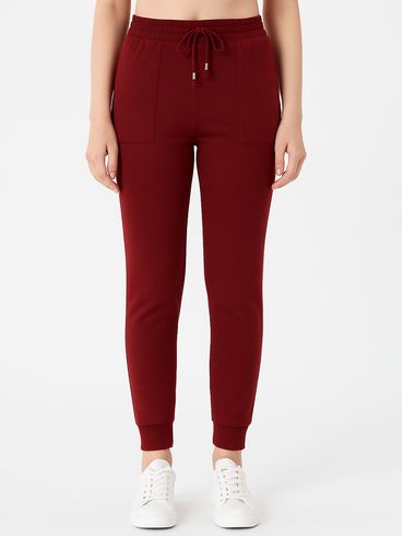 Calça Jogger Tricot Feminina Vinho