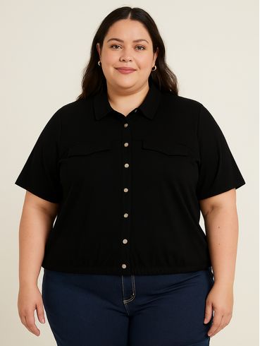 Camisa Manga Curta Autentique Plus  Feminina PRETO