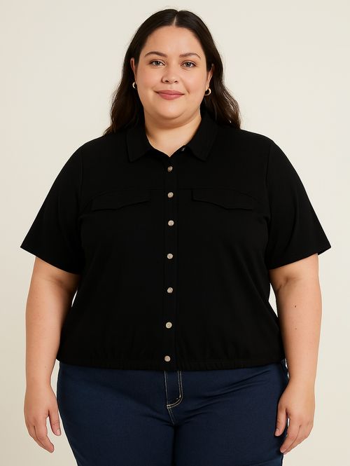 Camisa Manga Curta Autentique Plus  Feminina PRETO