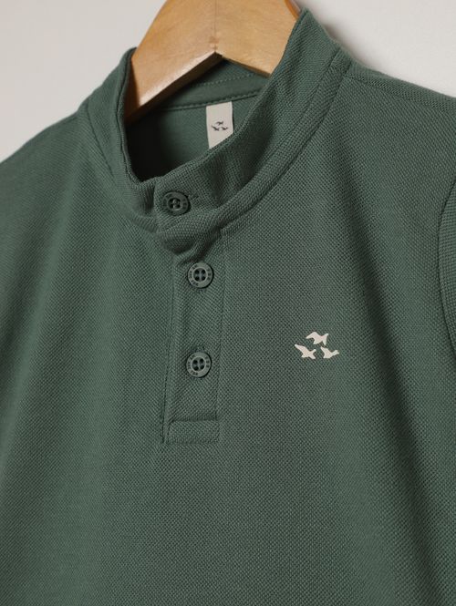 Polo Gola Padre Infantil Para Menino - VERDE