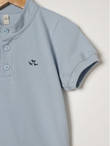 Polo Gola Padre Infantil Para Menino - AZUL