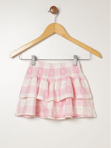 Saia Texturizada Com Coração Infantil Para Menina- ROSA