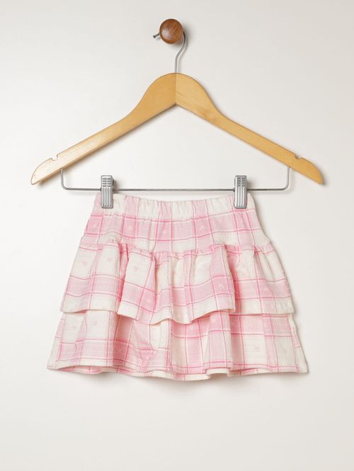 Saia Texturizada Com Coração Infantil Para Menina- ROSA