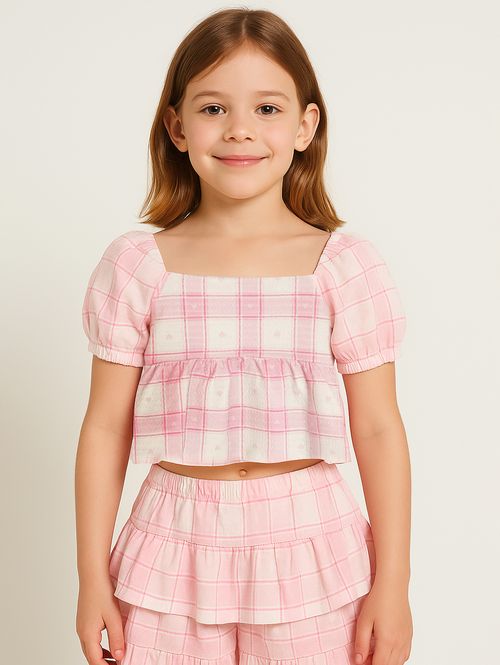 Blusa Manga Curta Coração Infantil Para Menina - ROSA