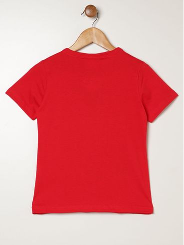 Camiseta e Máscara Infantil Para Menino - VERMELHO