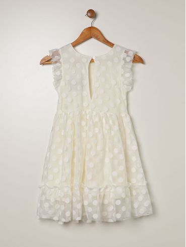 Vestido Tule Infantil Para Menina - OFF WHITE