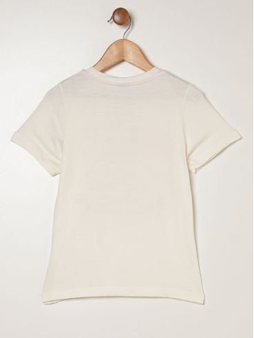 Blusa Manga Curta Juvenil Para Menina - OFF WHITE