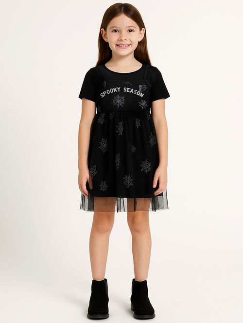 Vestido Infantil Para Menina - PRETO