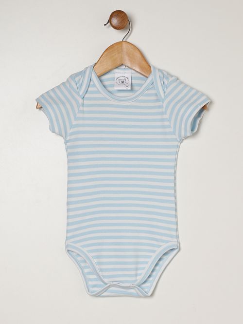 Body Listrado Infantil Para Bebê - AZUL
