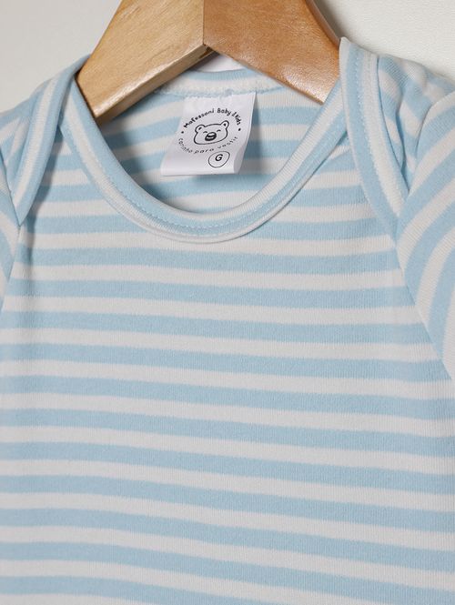 Body Listrado Infantil Para Bebê - AZUL