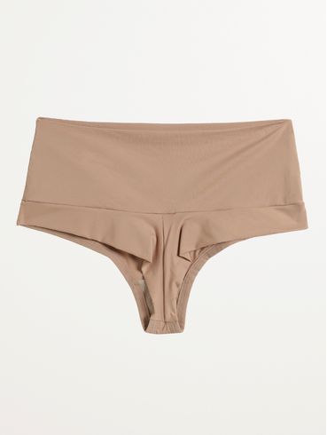 Calcinha Alta Microfibra Fio Duplo Feminina BEGE