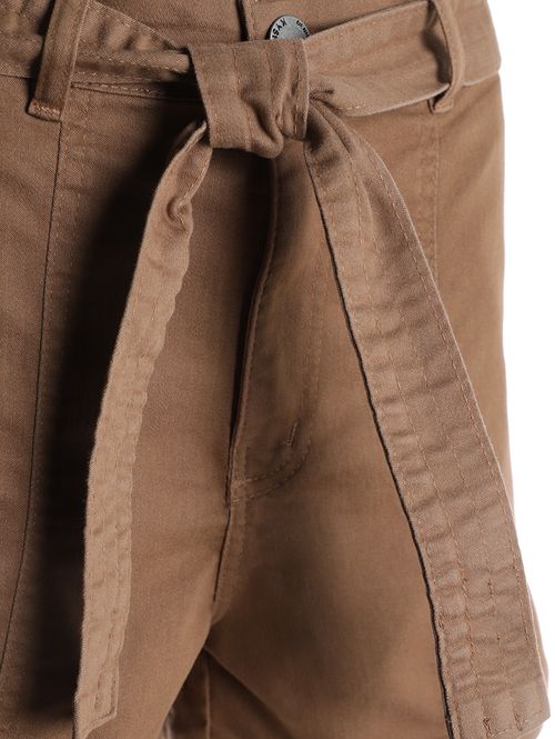 Short Sarja Com Bolso Feminino MARROM