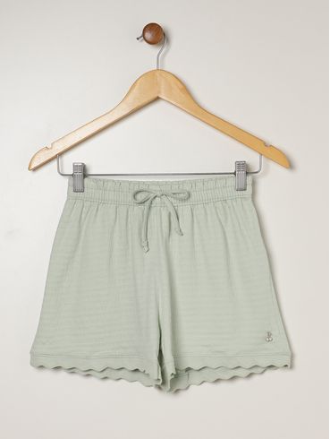 Short Texturizado Juvenil Para Menina - VERDE