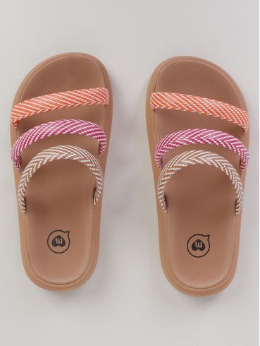 Chinelo Alto Tiras Molekinha Juvenil Para Menina- NUDE
