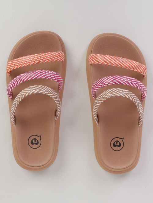 Chinelo Alto Tiras Molekinha Juvenil Para Menina- NUDE