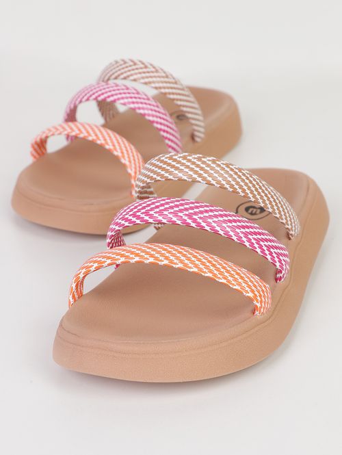 Chinelo Alto Tiras Molekinha Juvenil Para Menina- NUDE