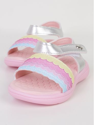 Sandália Toys Kidy Infantil Para Menina - ROSA/PRATA